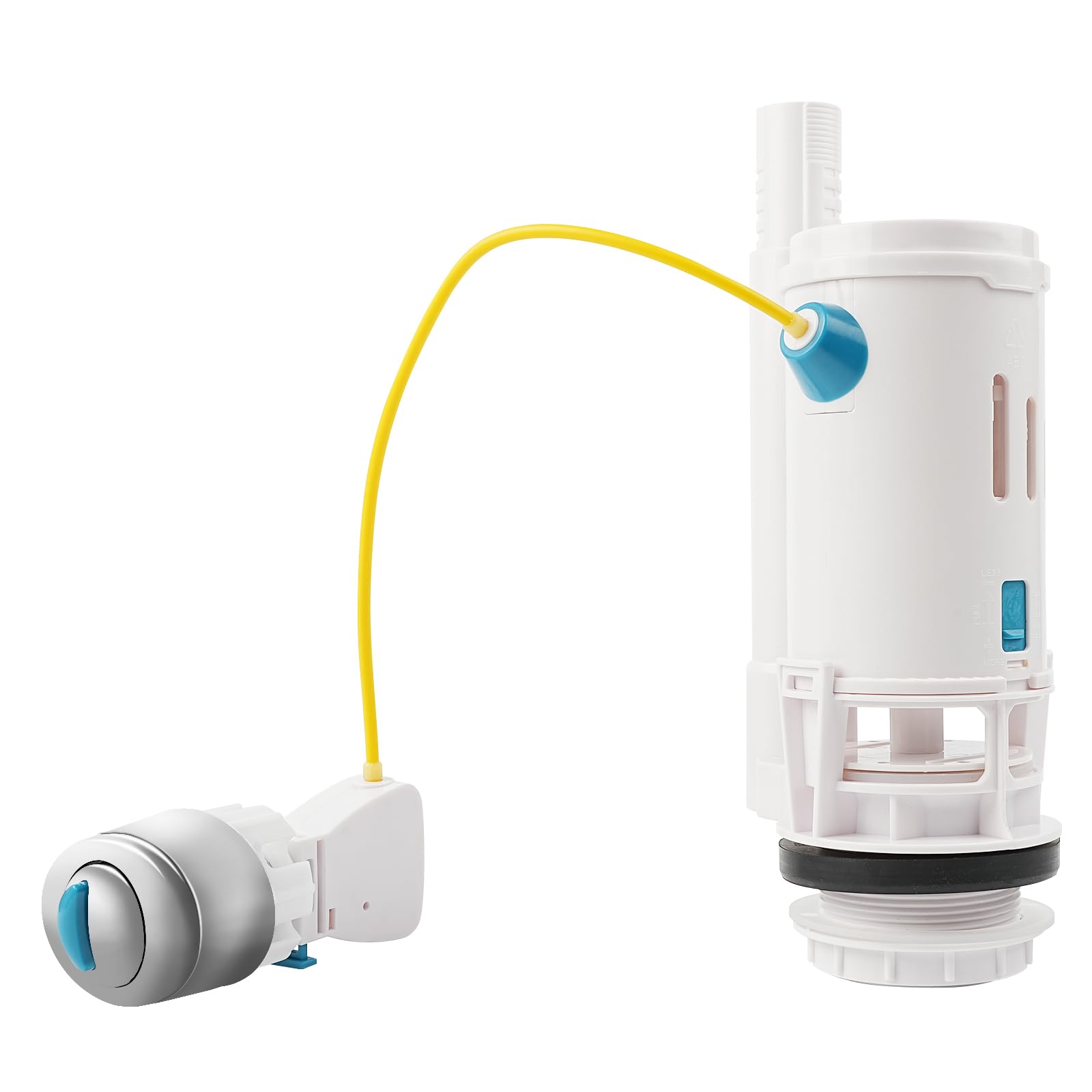 Toilet Flush System Replacement, KissDate Dual Flush and Flush Button Toilet Cistern Flush Parts with Push Button Toilet Flush System Replacement Adjustable with 2" Outlet