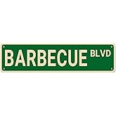 Barbecue BLVD Street Sign - Barbecue Decor, Funny Wall Decor for Home/Garden/Kitchen, Quality Metal Sign 16x4 Inch