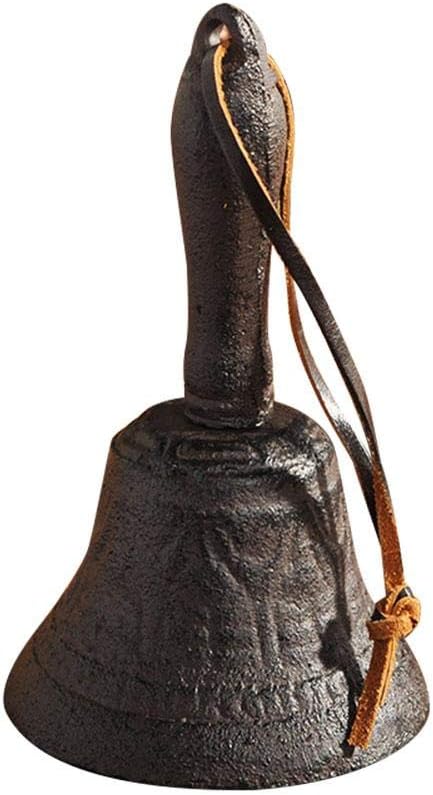 Dailyfun Christmas Hand Bells Cast Iron Retro Wrought Iron Wind Chimes Doorbell Hangable for Restaurant Bar