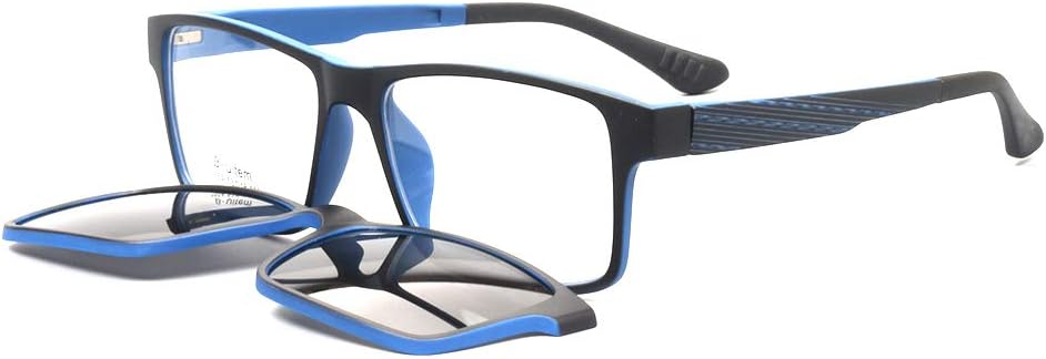 Men's Magnetic Clip-On Polarized Sunglasses + RX-able Eyeglass Frames