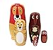Cute Cartoon Lion Wolf Tiger Monkey Owl Squirrel Forest Animal Nesting Dolls Matryoshka Doll Russian Doll Set 6 Pieces Handmade Kids Gifts Toy