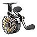 Fiblink Inline Ice Fishing Reel Right / Left Handed Raft Wheel, Right Handed - Gold