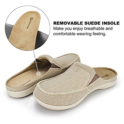Plantar Fasciitis Slippers for Men with Arch Support, Canvas Orthotic