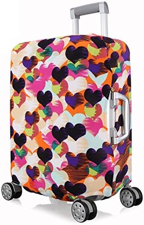OneBelief Luggage Cover, Washable Foldable, Suitcase Protector Size Fits 18-28 Inch (M(22"), 1 (Love Heart))