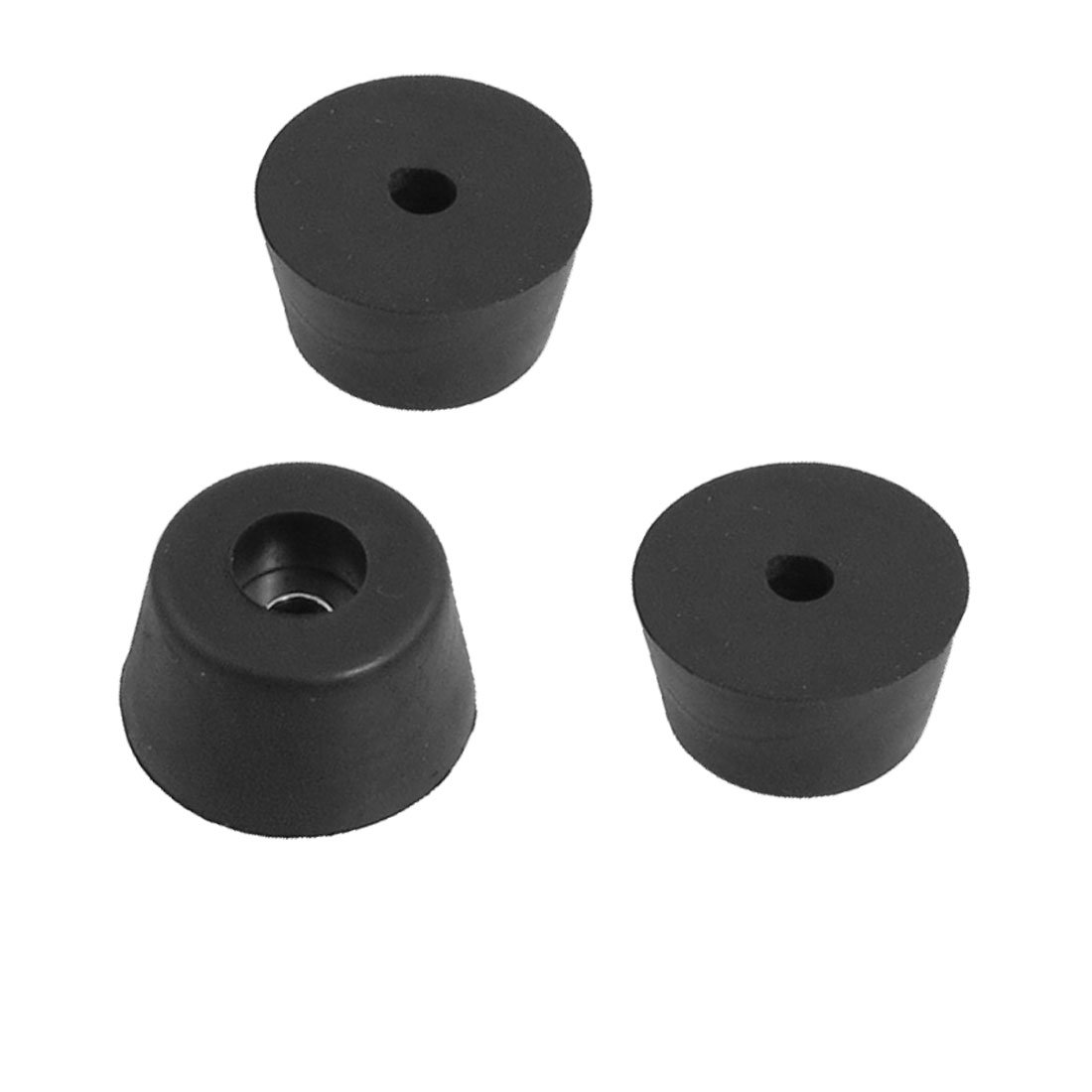 sourcing map 3 x Metal Rubber Furniture Table Chair Leg Tips End Caps Foot Pads 32x24x18mm