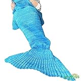 U-miss Mermaid Blanket Crochet and Mermaid Tail Blanket for adult, Super Soft All Seasons Thicken Sleeping Blankets (71