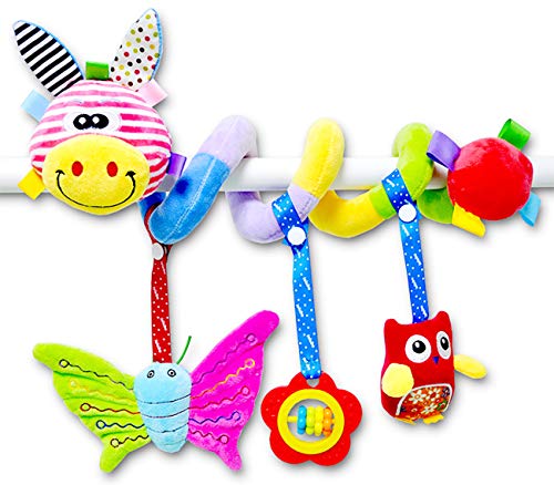 Aimeio Kids Baby Spiral Bed Stroller Toy Plush Giraffe Rattle Toy Baby Car Seat Hanging Mobile Toys Activity Center