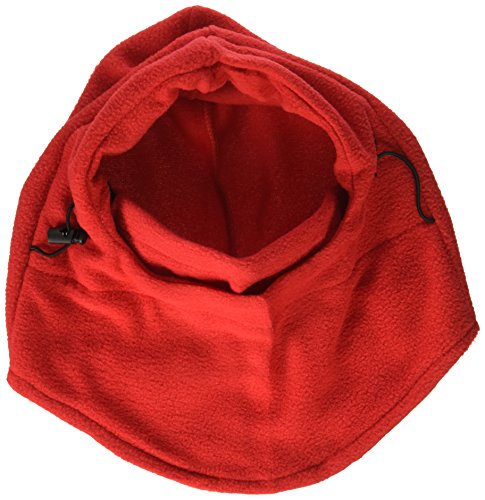 PU Health Neoprene Thermal Winter Ski Warm Breathable Fleece Hood Mask, Red, 3 Count