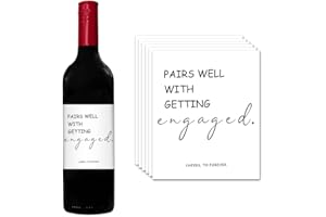 Engagement Wine Bottle Sticker Engaged Gifts for Brides Couples Engagement Party Wine Label Pairs Well with Getting Engaged S