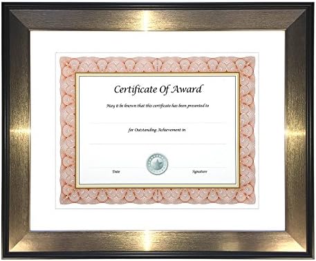 nu-dell Director Series Document/Photo Frame, 8.5" x 11", Black/Bronze