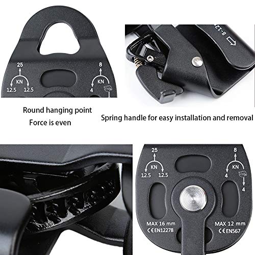 image for GYKFY 25kN Rock Ascender Climbing Pulley Drag Rise Device Gear for 8mm