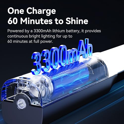 ULANZI VL119 Handheld Light Wand, 360° RGB LED Video Light for Photography, 2600mAh Rechargeable Tube Light for Video Shooting, 2500-9000K Dimmable Camera Light with LCD