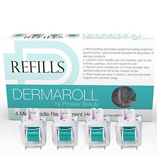 Derma Roller Microneedle 4 Piece Refill Only Kit [DERMAROLL REFILLS by Prosper Beauty] Face Roller R - //medicalbooks.filipinodoctors.org