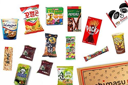 Asian Snack Box/Hamper by Chimasu (Includes Japanese, Korean, Chinese Snacks and More) - (Chimasu Box - Variety 4 (No Nuts))