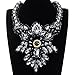 Holylove 7 Vibrant Colors Fashion Women Ribbon Tie Stunning Statement Necklace with Glass Beads