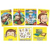 Curious George 4-Pack DVD - Curios George / Curious George 2: Follow That Monkey / Curious George 3: Back to the Jungle / Zoo Night and Other Animal Stories + PlaySet, Stickers &amp; Mask
