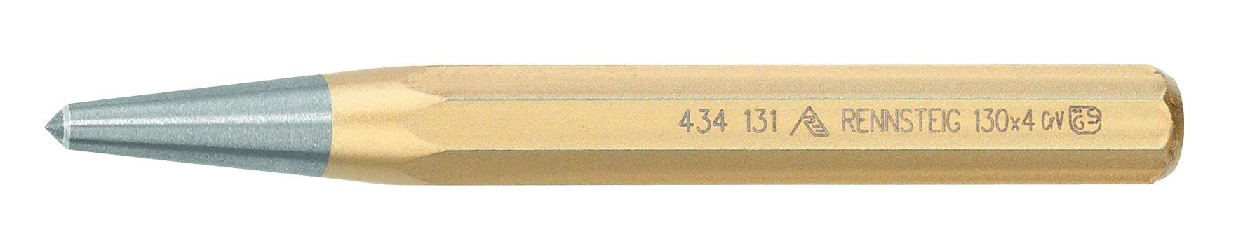 Rennsteig Hard-Metal-Tip Centre Punch, Gold, 120 x 10 x 3 mm