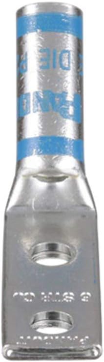 Panduit LCD6-10AH-L Code Conductor Copper Compression Lug, 2 Hole, #6 AWG, #10 Stud, 45° Bent Angle
