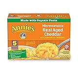 Annie's Macaroni and Cheese, Microwavable Pasta & Real Aged Cheddar Mac and Cheese, 5 Packets, 2.15 oz Each