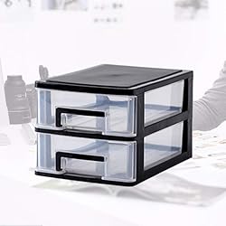 STOBOK 2 Drawer Small Office Storage Organizer Desk