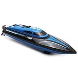 GBlife H100 High Speed Romote Control RC Boats with LCD Screen 2.4GHz 4 Channels 2 Modes (Black Blue)