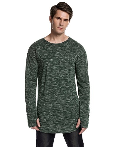 Coofandy mens thumb hole cuffs long sleeve t-shirt basi…