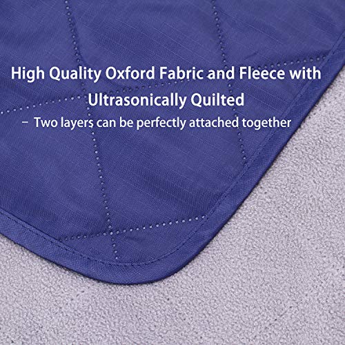 URPRO Waterproof Warm Fleece Outdoor Blanket Extra Large Lightweight Portable with Carry Bag for Stadium, Picnic, Camping, Beach, Dogs, Sofa Blue - Thumbnail 3