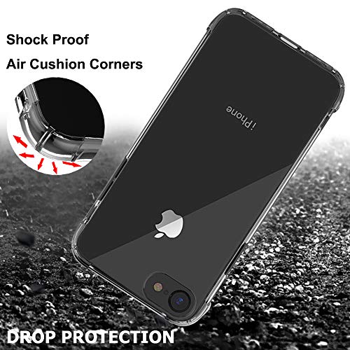 Weuiean Clear Case Compatible with iPhone 7/ iPhone 8, Shockproof Drop Protection Seethrough Case Gaming Style Case Flexible Soft Silicone Bumper Protective Case for iPhone 7/8 4.7 inch - Grey