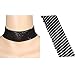 Tpocean 3 Pcs Women's Gold and Black Thick Rhinestone Metal Sequins Choker Necklace Set for women