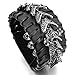 INBLUE Men's Alloy Genuine Leather Bracelet Bangle Cuff Black Dragon