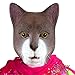 Deluxe Novelty Halloween Costume Party Latex Animal Cat Head Mask Black (brown)