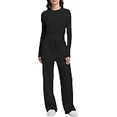 2 Piece Lounge Sets for Women Fall Outfits Long Sleeve Wide Leg Tracksuits Womens Two Pcs Casual Matching Loungewear Set