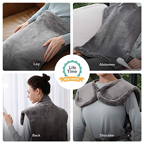Sable Electric Heating Pad for Neck, Shoulders and Back Pain with Auto