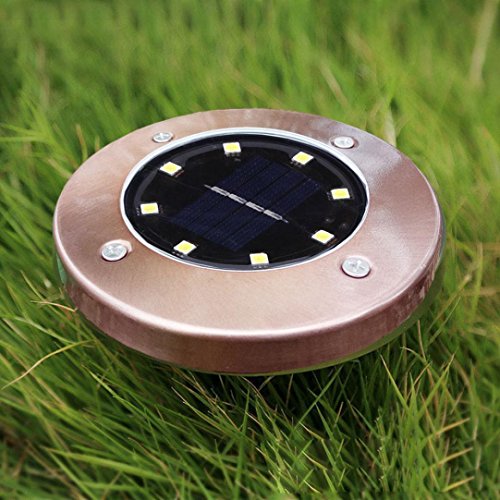 image for Hometom 8LED Solar Power Ground Light Buried Lamp Lights Outdoor Path 