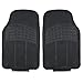All Weather Tough Rubber Car Floor Mats Liners-Heavy Duty Trimmable Semi Custom Fit for Car Truck Van SUV (Black)