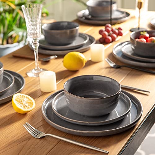 AmorArc Ceramic Plates Set of 4, Inch Reactive Glaze Stoneware