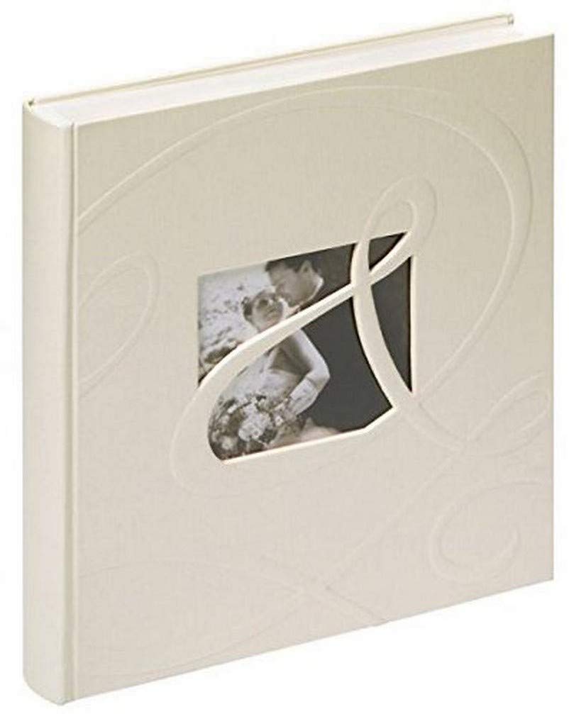 walther Design Photo Album White 28 x 30,5 cm Linen Cover with Cover Punching, wedding Album Ti amo UH-122