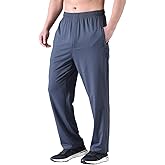 Zoulee New Men's Front Zipper Fly Open-Bottom Sweatpants Jogger Pants