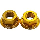HUIOP 2pcs Bicycle Wheel Hub Axle Nuts 7075 Aluminum Alloy M10*P1.0 Bolt Screw Nut for Front and Rear Bike Wheel
