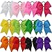 QingHan 12Pcs 7.5 inch Cheer Bows Baby Girl Large Ponytail Holder Elastic Hair Ties