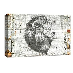 Canvas Wall Art Abstract Wild Animals Painting Artwork for Home Prints Framed - 12x18 inches