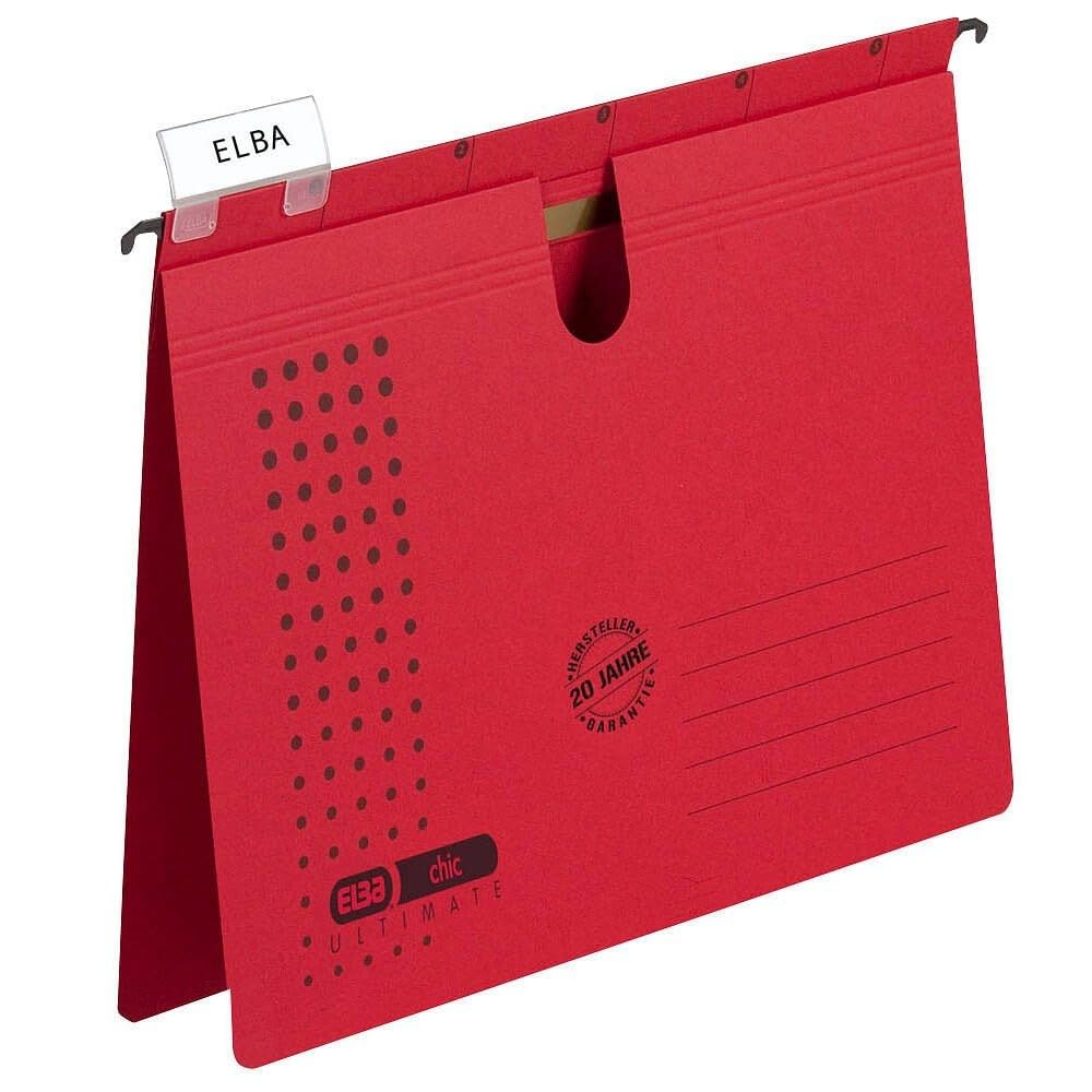 Elba Chic 85802RO Suspension Files A4 RC Cardboard 230 g/m² Pack of 5 Red