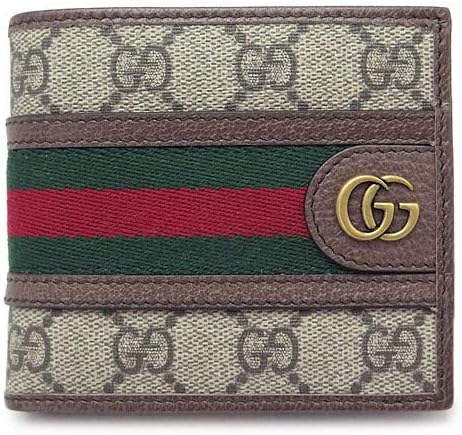 Amazon グッチ Gucci 折財布 メンズ 96iwt 8745 財布 二つ折り財布 オフィディア Ggスプリーム キャンバス ベージュ エボニー 並行輸入品 Gucci グッチ 財布