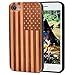 CYD Wooden Case for iPhone 7/8, Natural Real Wood Engraved American Flag USA Shockproof Drop Proof Slim Bumper TPU Protective Cover for Apple iPhone 7,iPhone 8,iPhone SE 2th