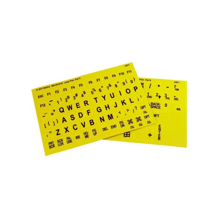 Buy Braille and Large Print Combined Keyboard Stickers Yellow Keys
