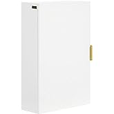 kleankin Bathroom Wall Cabinet, Medicine Cabinet with Adjustable Shelves, Over Toilet Storage Cupboard for Small Space, White