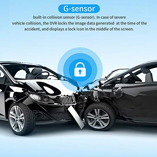 Dual Dash Cam for Cars - Front and Rear 1080P FHD Car DVR Dash Camera Recorder with WiFi ,150° Wide Angle, Super Night Vision, G-sensor WDR, Loop Recording - Thumbnail 6