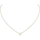 ChicSilver Personalized 925 Sterling Silver Dainty Small Heart/Star/Moon/Dot/Triangle Pendant Necklace for Women, Silver/Gold/Rose Gold/Black (with Gift Box)