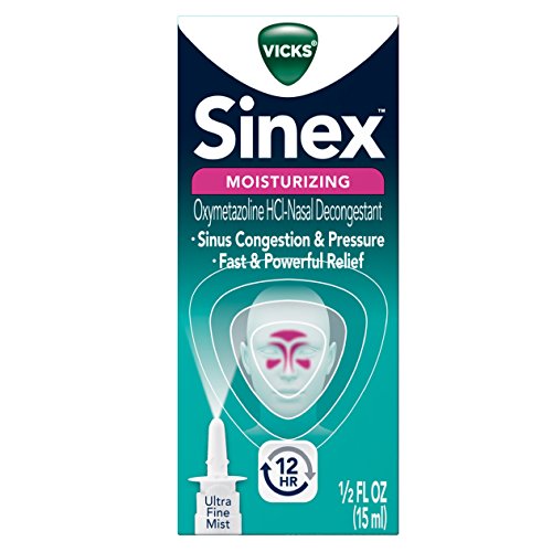 Vicks Sinex Moisturizing Nasal and Sinus Spray, Ultra Fine Mist, 0.5 Fl Oz