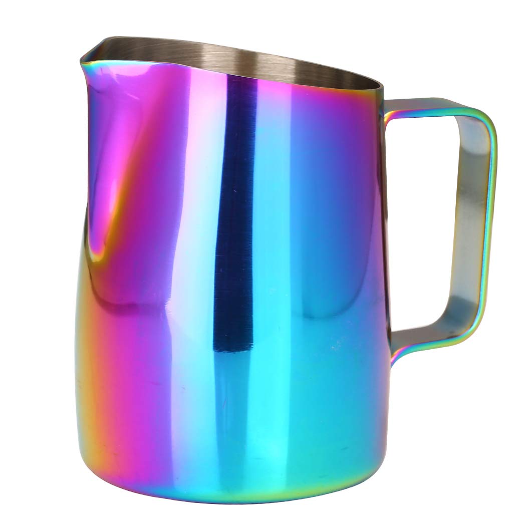 Dianoo Espresso Steaming Pitcher, Espresso Milk Frothing Pitcher Stainless Steel, Coffee Latte Art Cup 420ML Multicolor
